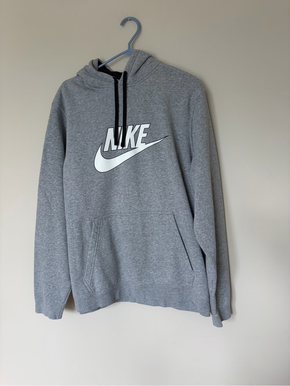 Nike Gray Pullover Hoodie with White Swoosh